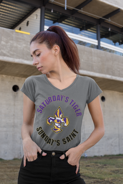 Lsu v 2024 neck t shirts